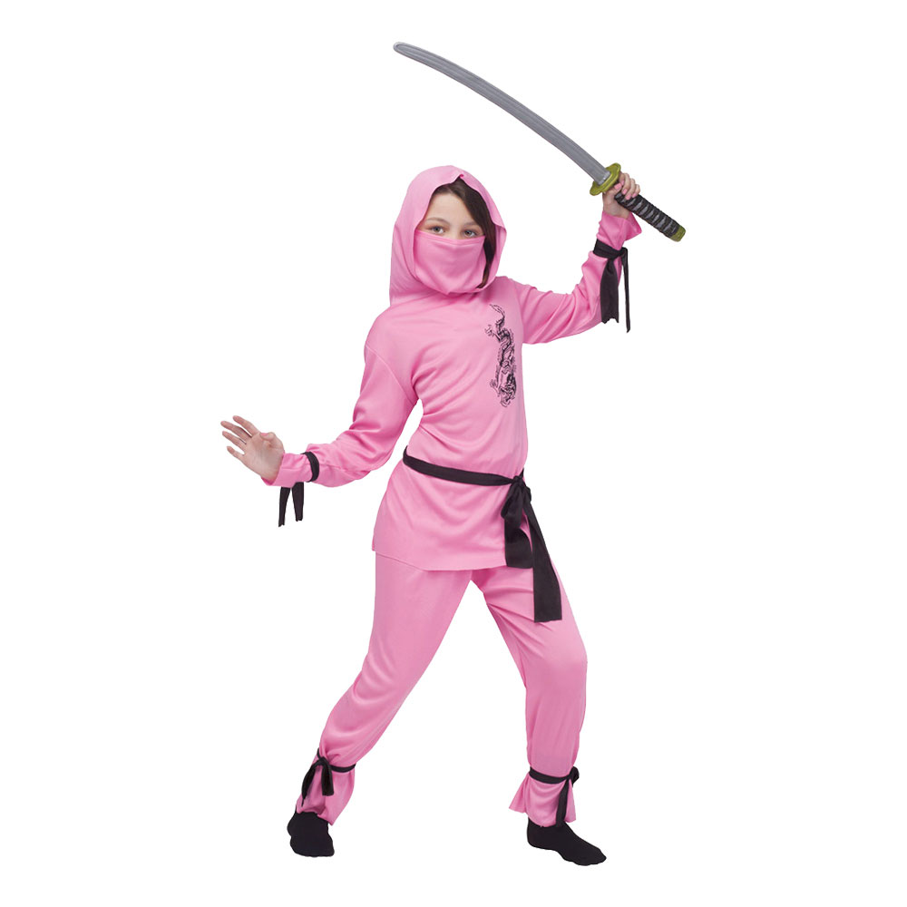 Rosa Ninja Barn Maskeraddräkt - Small