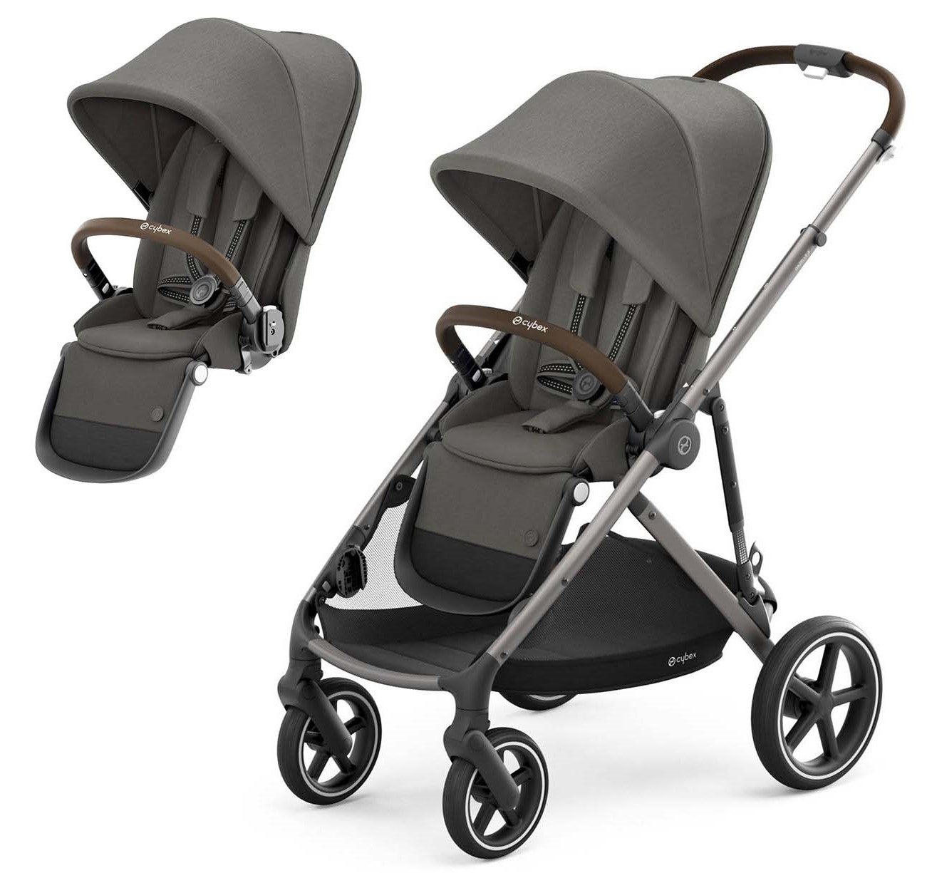 Cybex Gazelle S Syskonvagn Inkl. 2 Sittdelar, Taupe/ Soho Grey