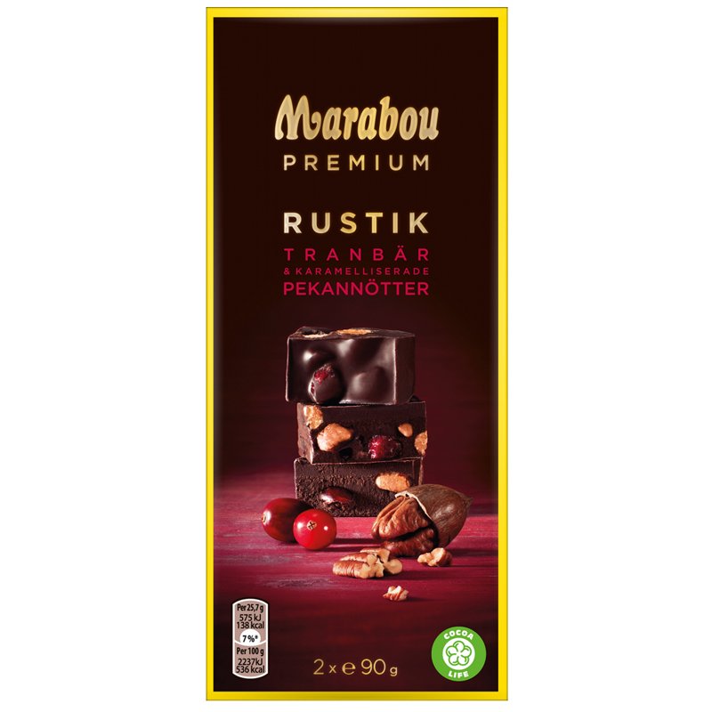 Mörk Choklad "Tranbär & Pekannötter" 2 x 90g - 54% rabatt