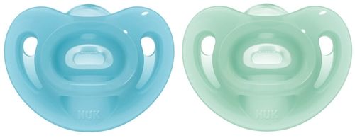 NUK Sensitive 0-6 Månader Napp 2-pack, Blå/Grön