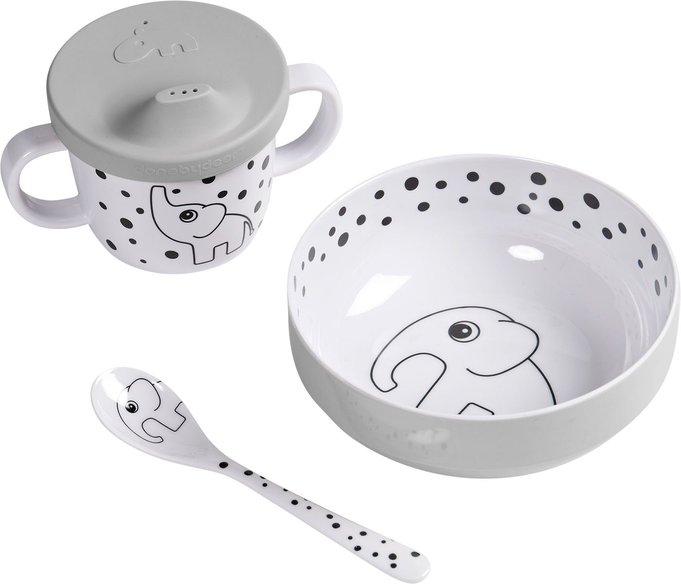 Done By Deer First Meal Melaminset, Grey