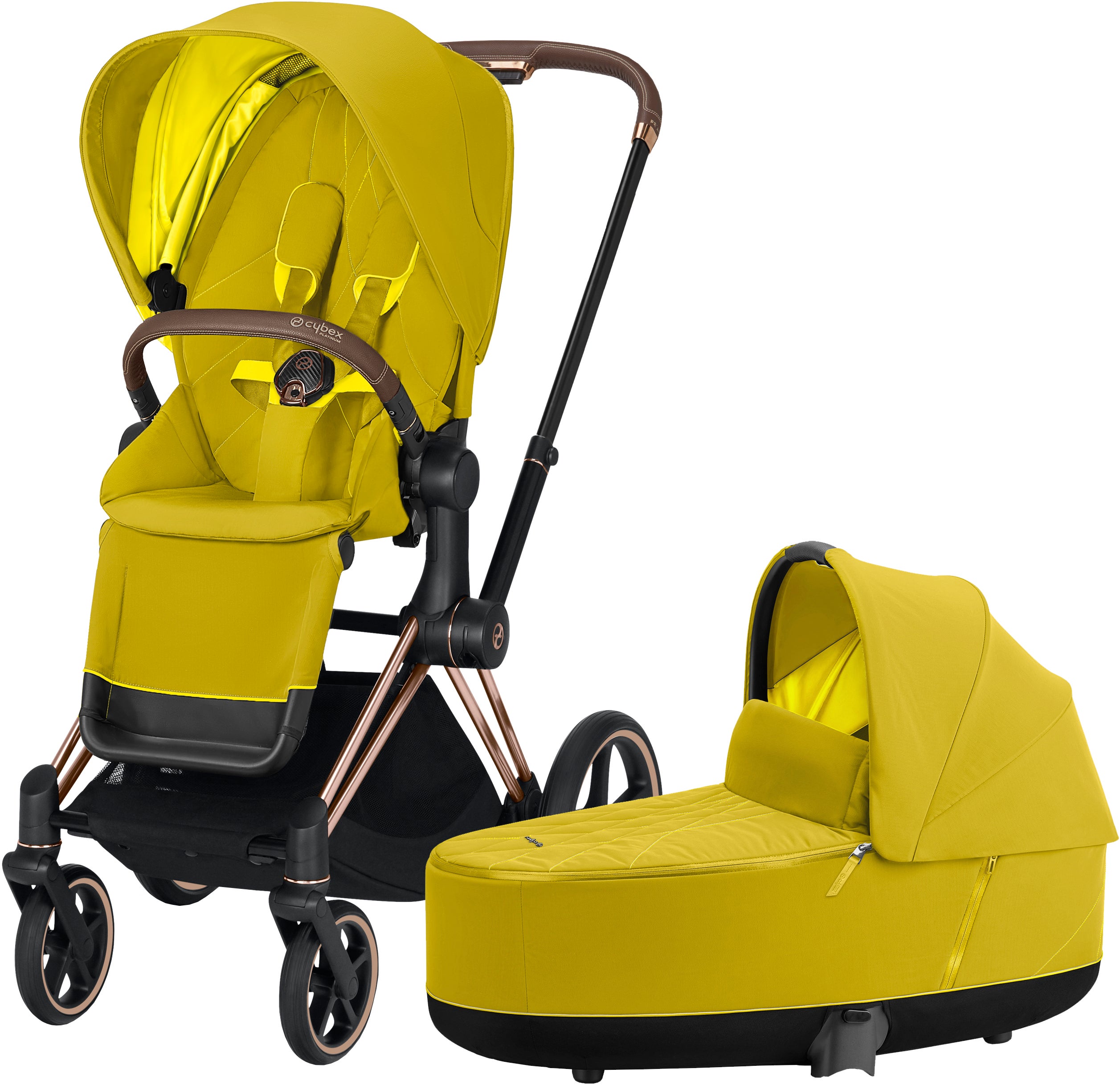 Cybex Priam Duovagn, Mustard Yellow/Rose Gold