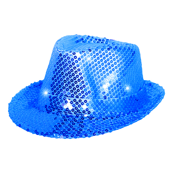 Trilby Paljetthatt Blå LED