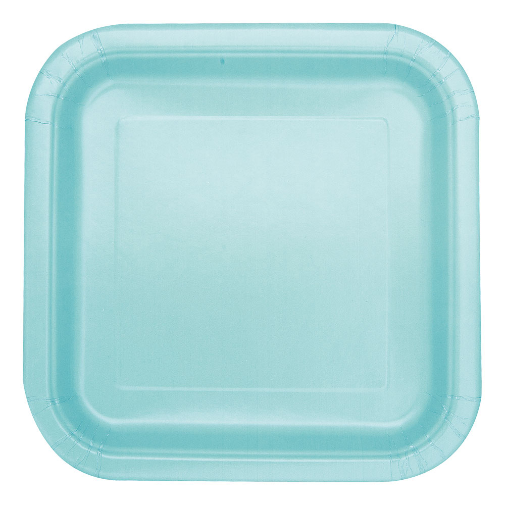 Papperstallrikar Kvadrat Mint - 14-pack