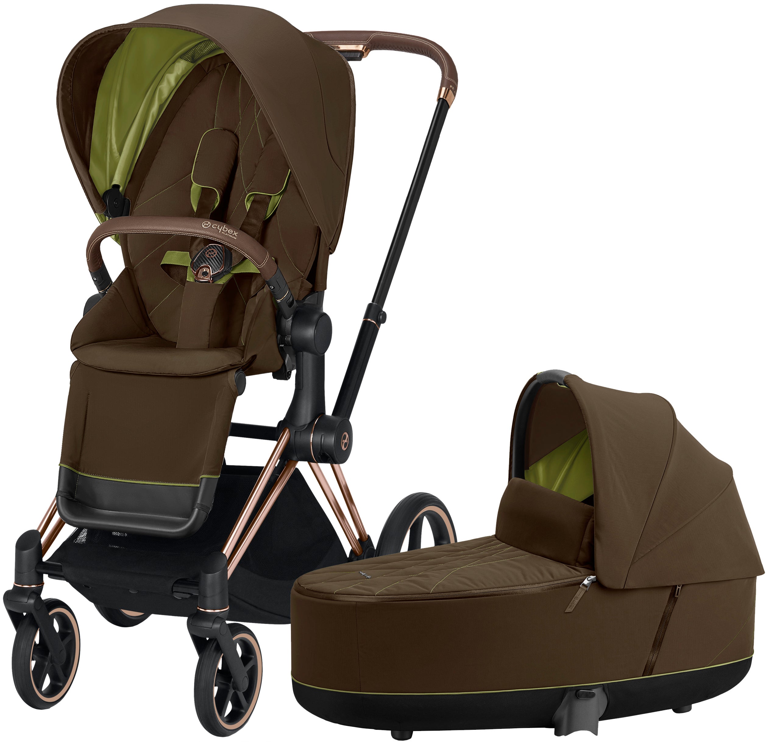 Cybex Priam Duovagn, Khaki Green/Rose Gold