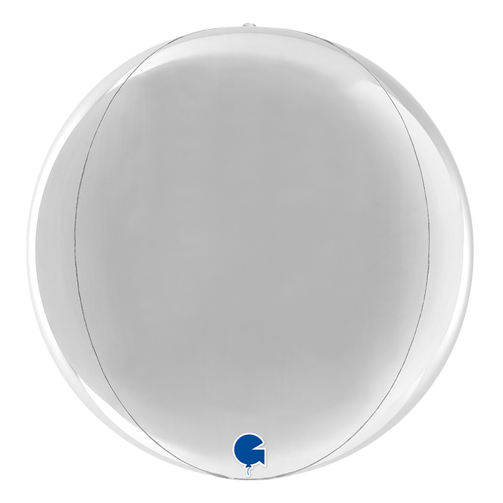 Folieballong Globe Rund Silver - 1-pack