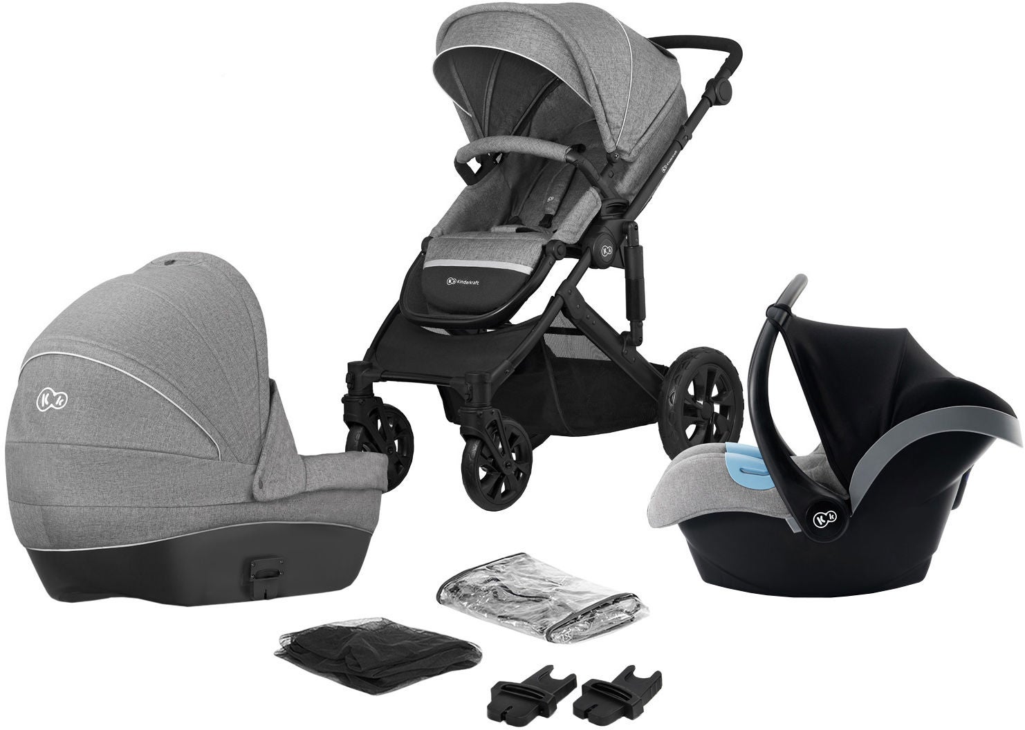 Kinderkraft PRIME Lite Duovagn 3-in-1, Grey