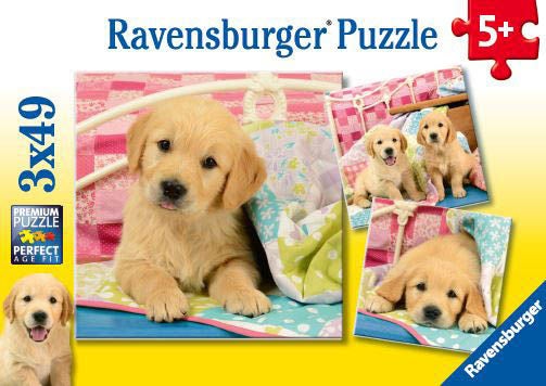 Ravensburger Pussel Söta Hundvalpar 3x49 Bitar