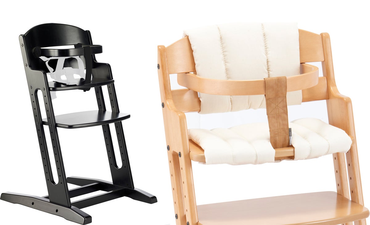 BabyDan Danstolen Matstol, Svart + Matstolsdyna, Beige