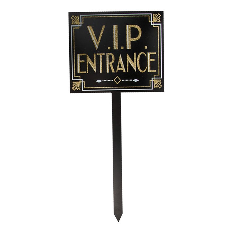 VIP Entrance Glitter Skylt på Pinne