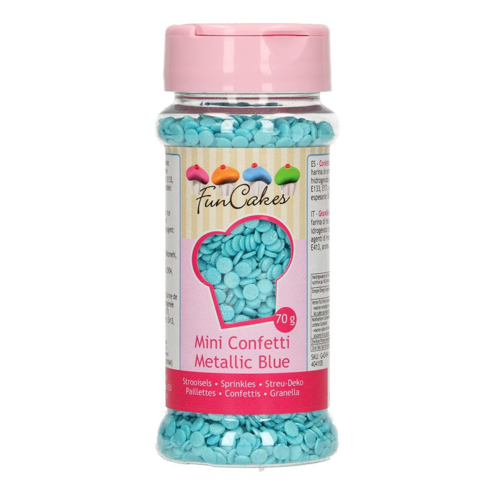 FunCakes Confetti Metallic Blue/Blå - 70 g