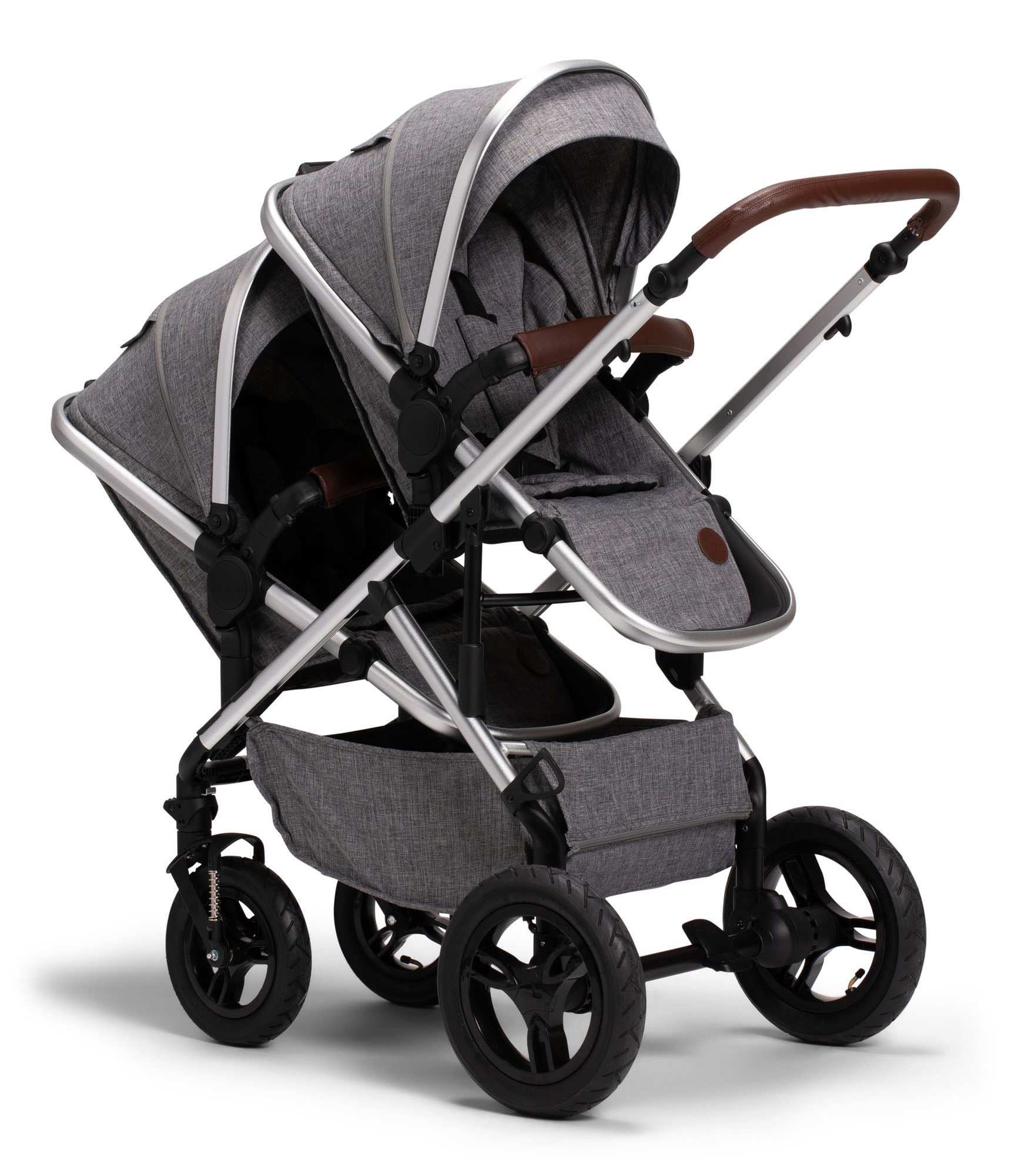 Petite Chérie Excellence 2 Syskonvagn, Grey Melange