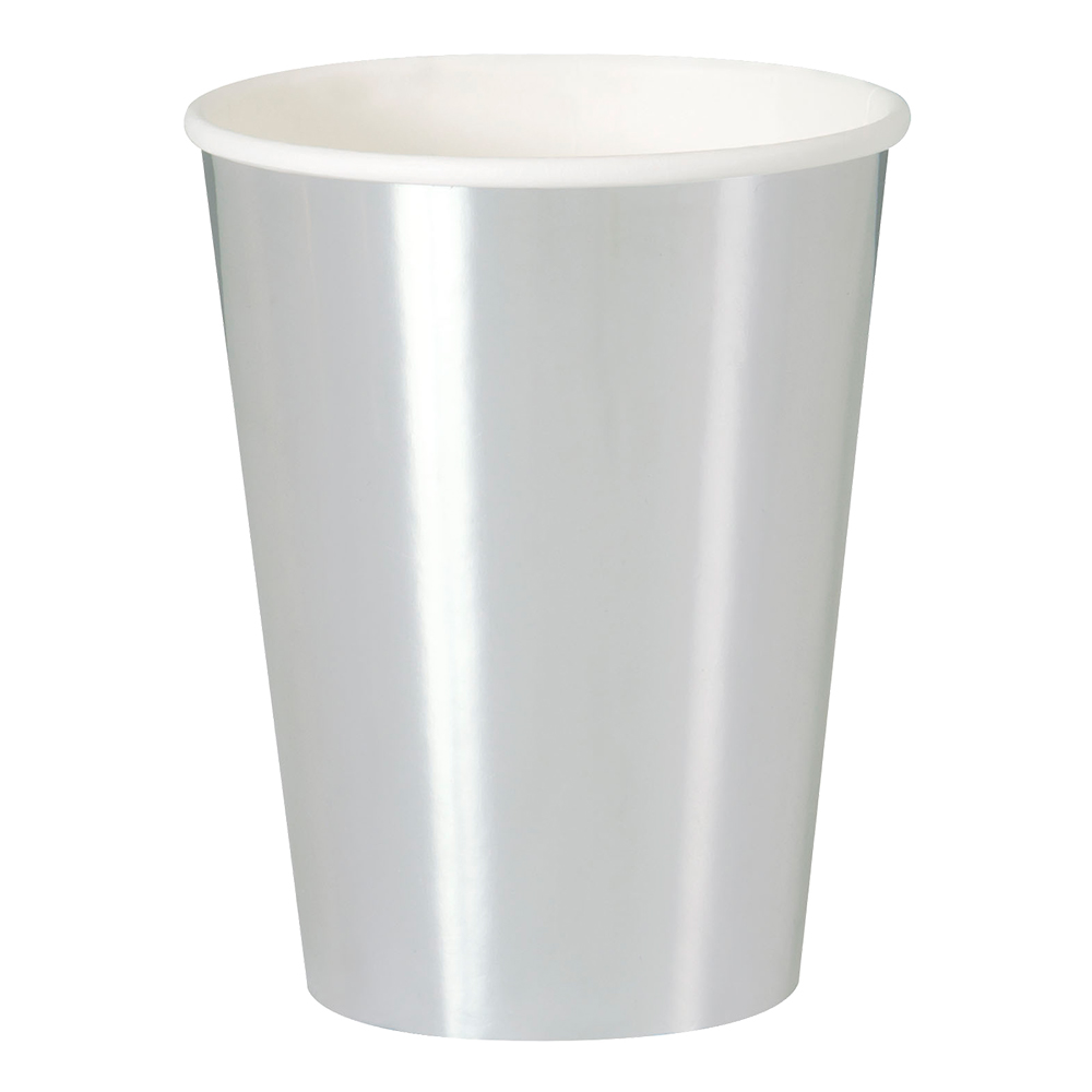 Pappersmuggar Silver Metallic - 8-pack