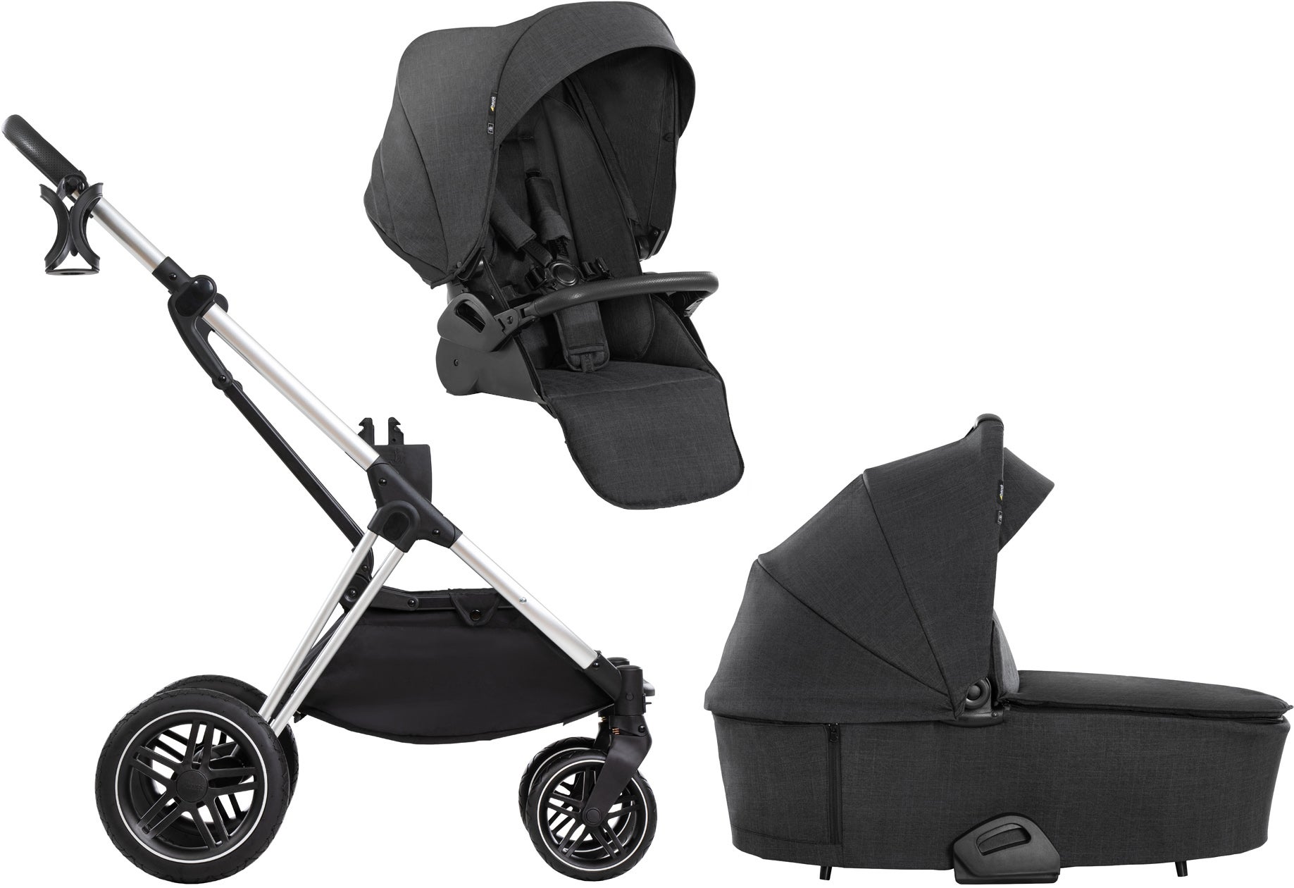 Hauck Vision X Duovagn, Black Melange/Silver