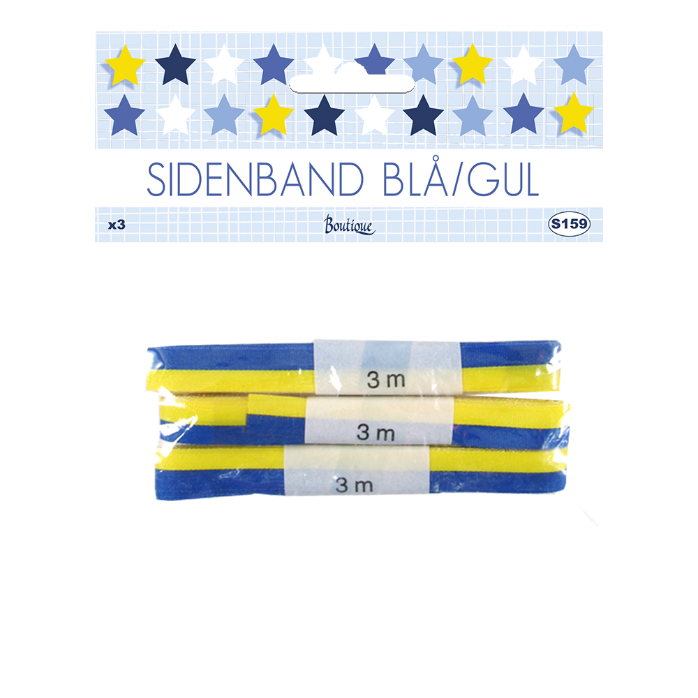 Sidenband Gul/Blå - 10 mm