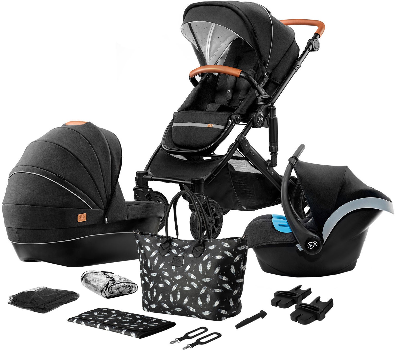 Kinderkraft PRIME 2020 Duovagn 3-in-1 inkl. Tillbehör, Black