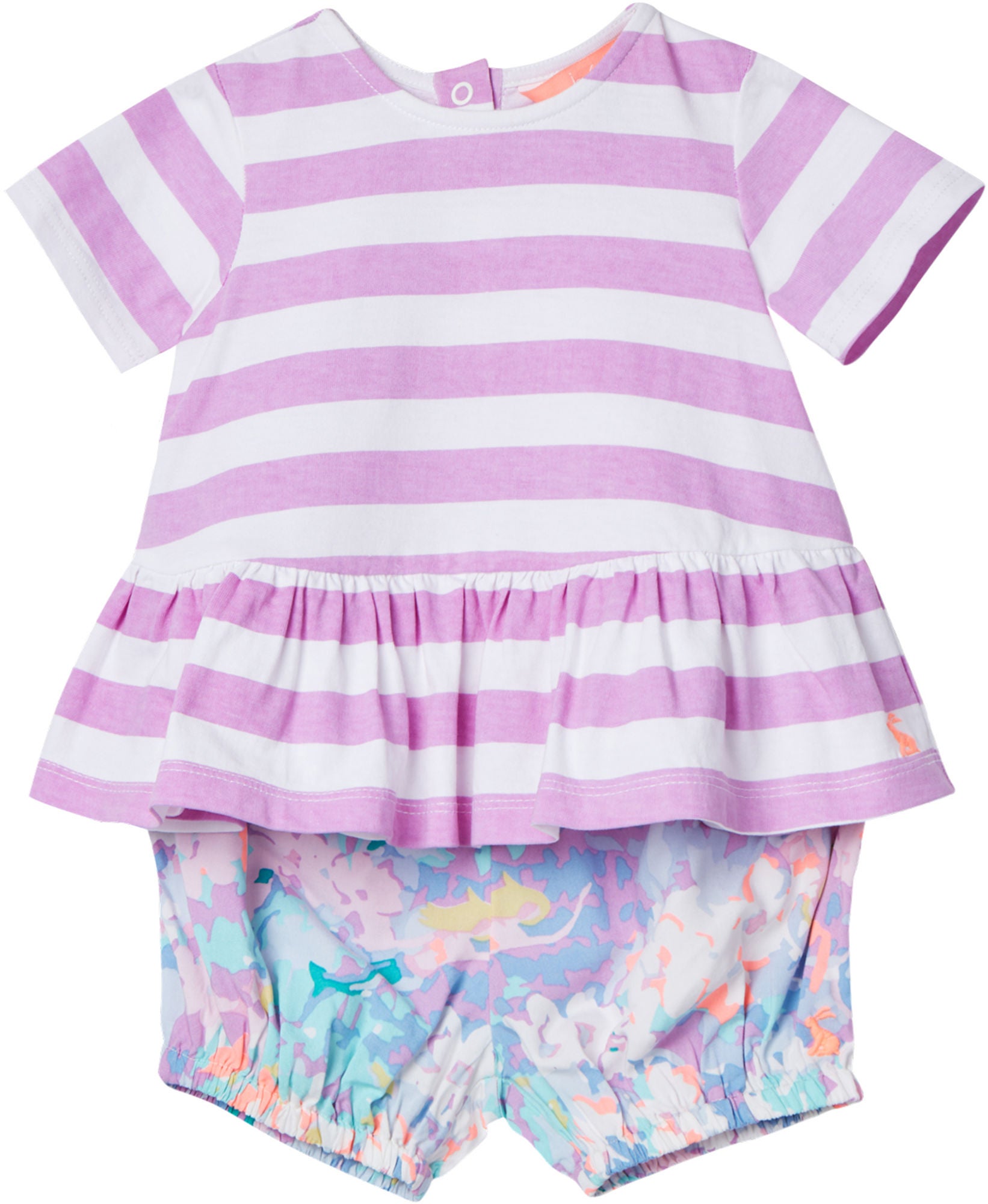 Tom Joule Set Top & Shorts, Mauve Stripe 3-6 Månader