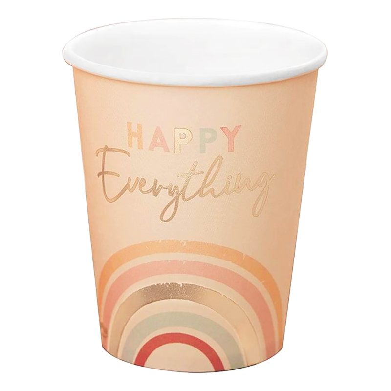 Pappersmuggar Regnbåge Happy Everything - 8-pack