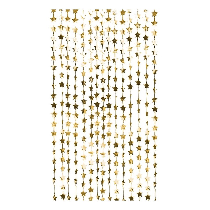 Draperi Stjärnor Guld Metallic