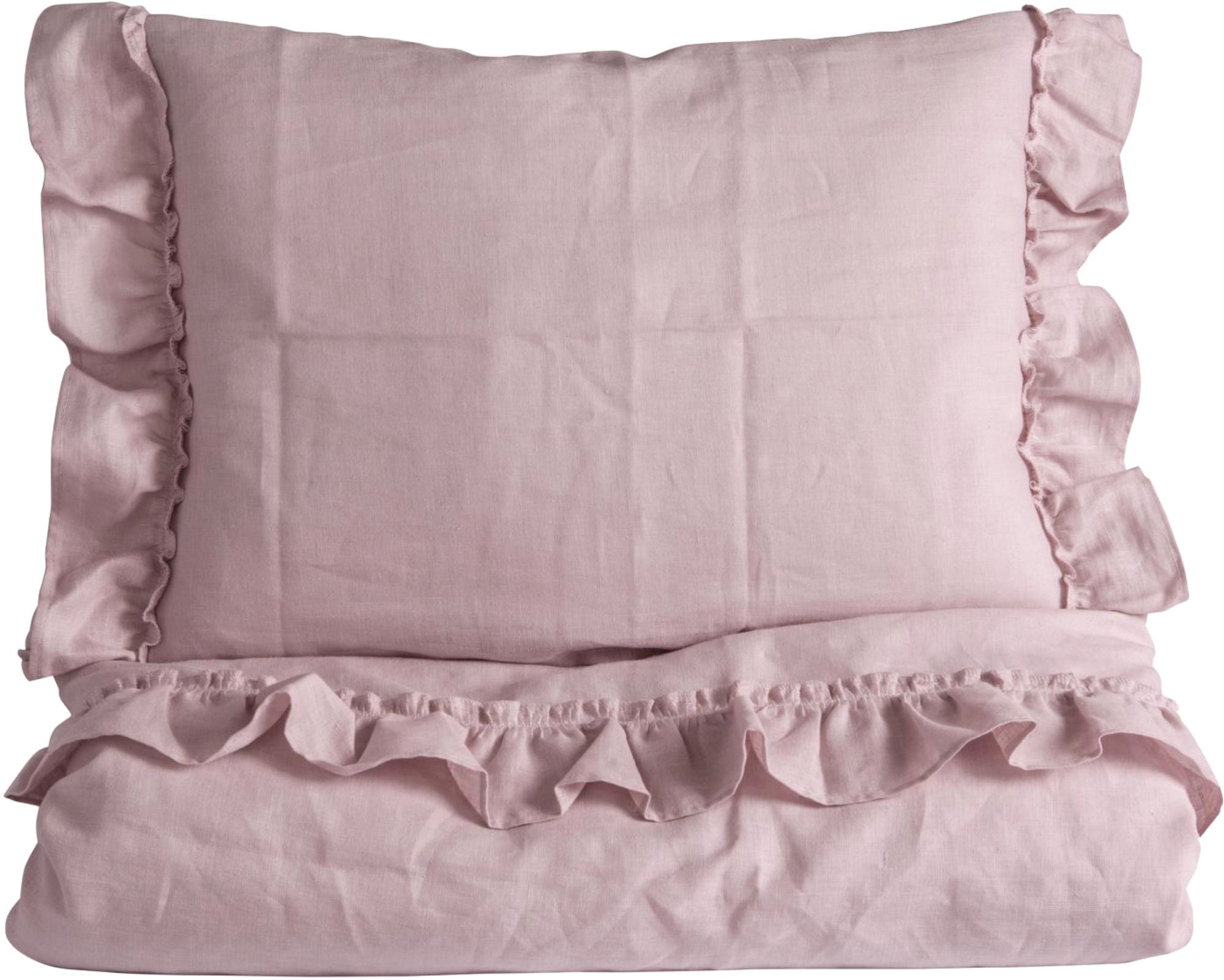 NG Baby Påslakanset 80x70 Mood Ruffles, Rose