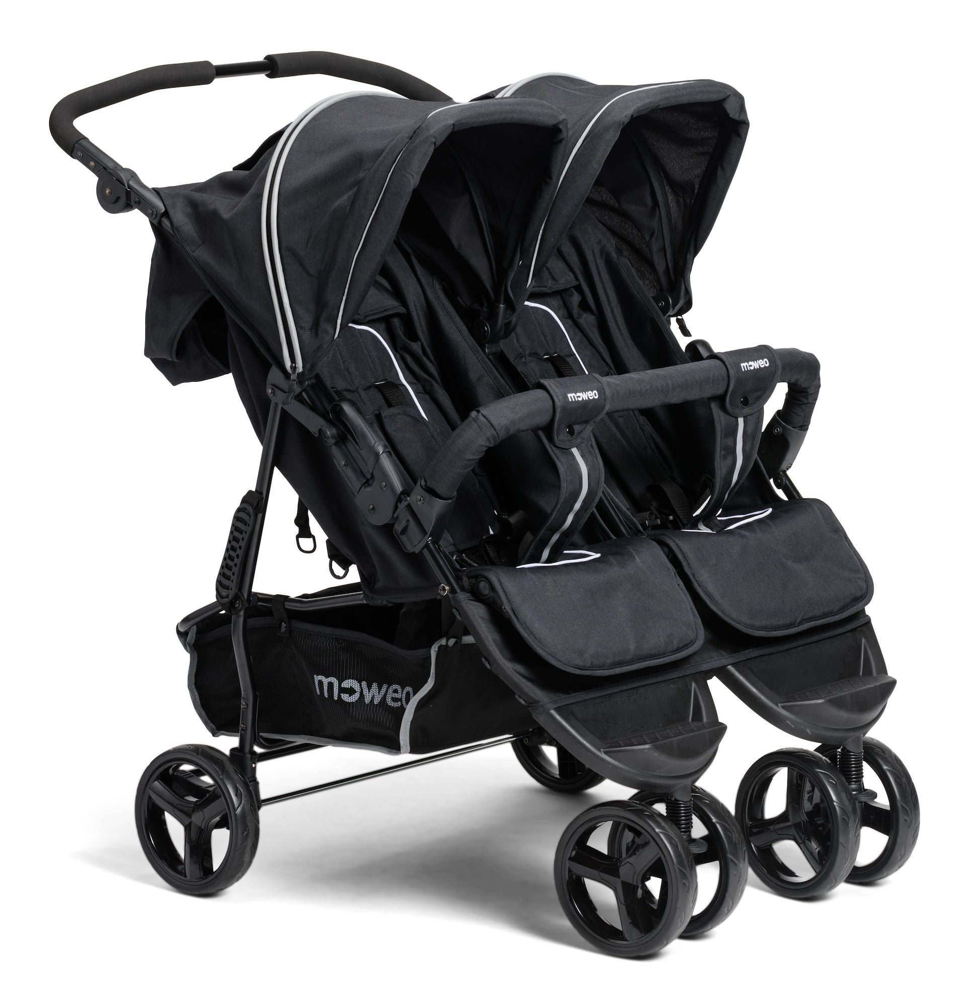Moweo Simple Jogger Twin Syskon- & Tvillingvagn, Black Melange