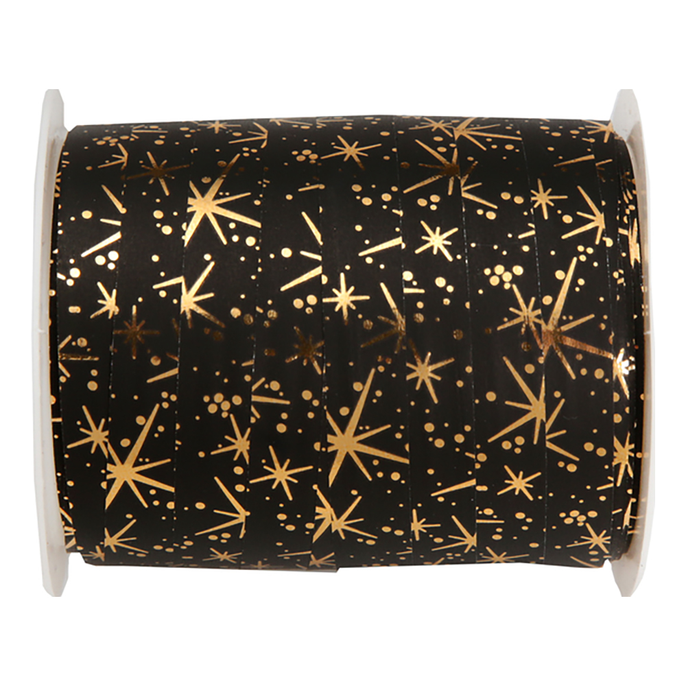 Presentsnöre Fireworks Svart/Guld - 1-pack