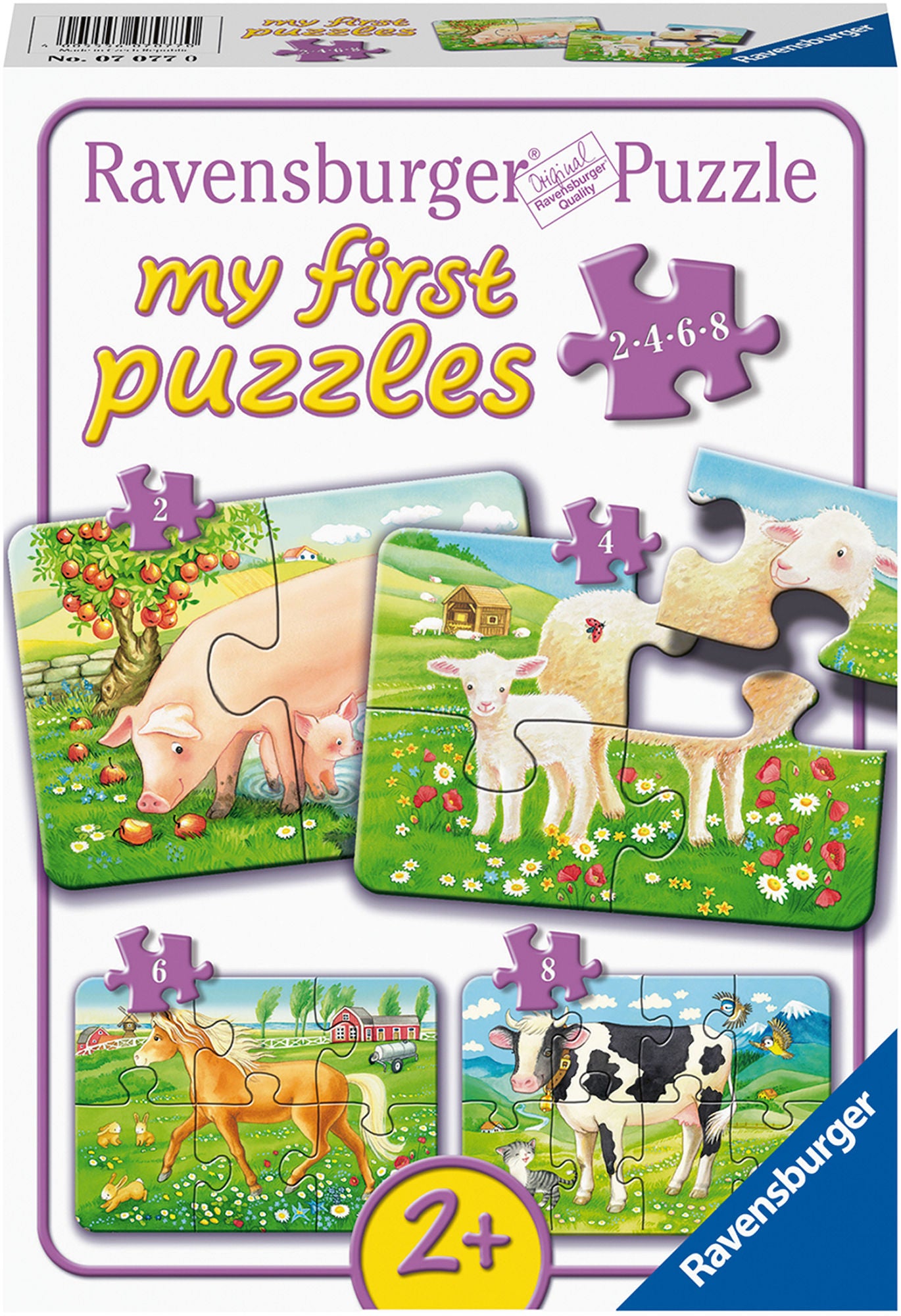 Ravensburger Pussel Favoritdjur 2, 4, 6 & 8 Bitar