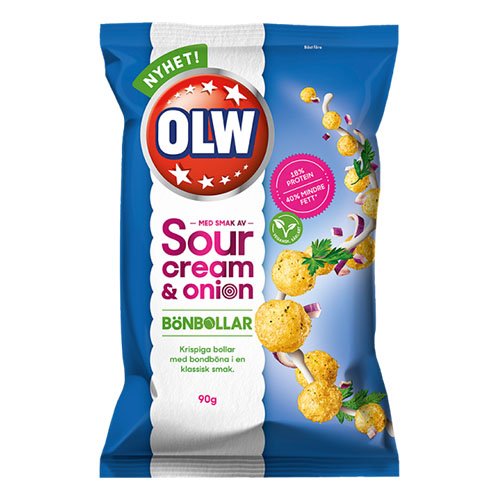 OLW Bönbollar Sourcream & Onion - 90 g