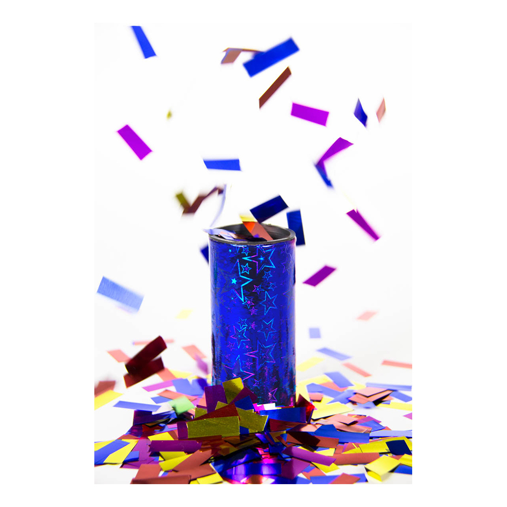Konfettibomb Blå Metallic
