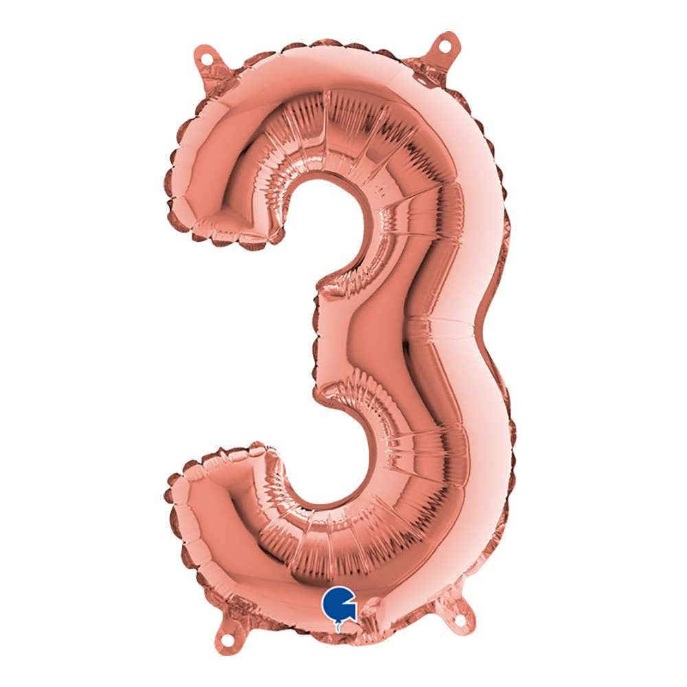 Sifferballong Mini Roséguld Metallic - Siffra 3