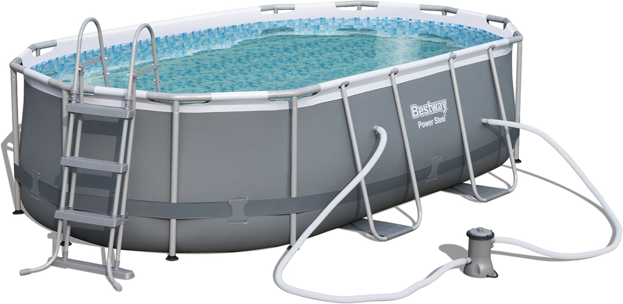 Bestway Power Steel Oval Pool m. Tillbehör 424 x 250