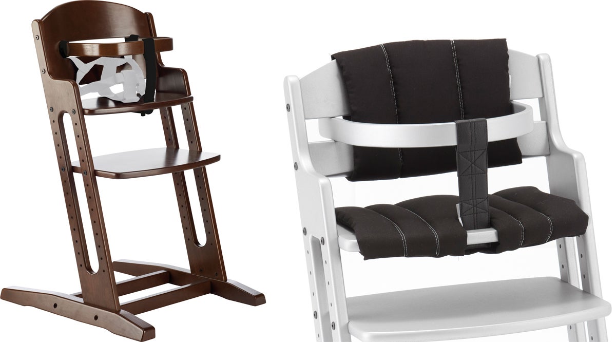BabyDan Danstolen Matstol, Walnut + Matstolsdyna, Svart