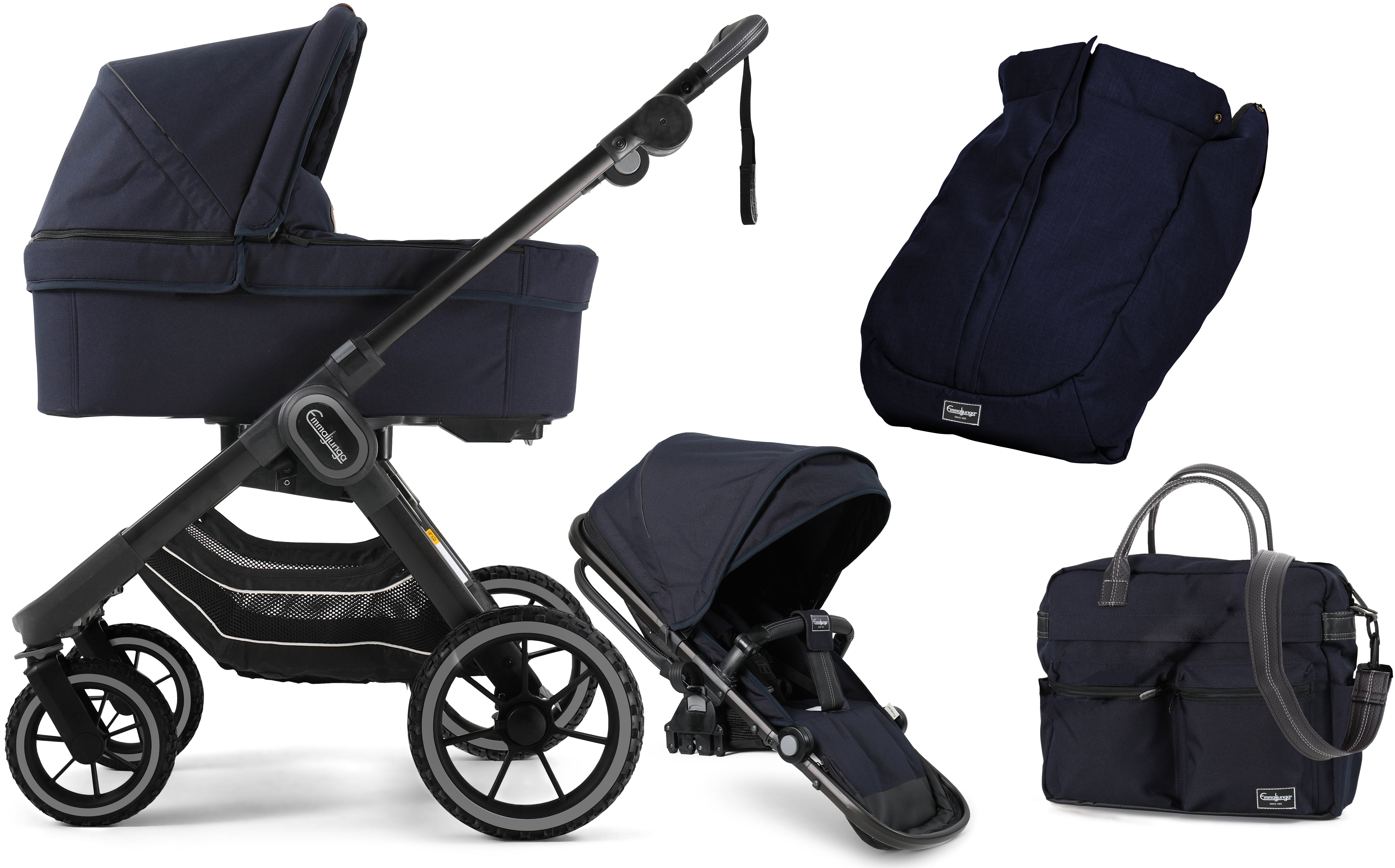 Emmaljunga NXT90 ERGO Special Edition Duovagn 2021 inkl. Tillbehör, Outdoor Navy
