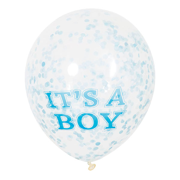 Konfettiballonger It's a Boy - 6-pack