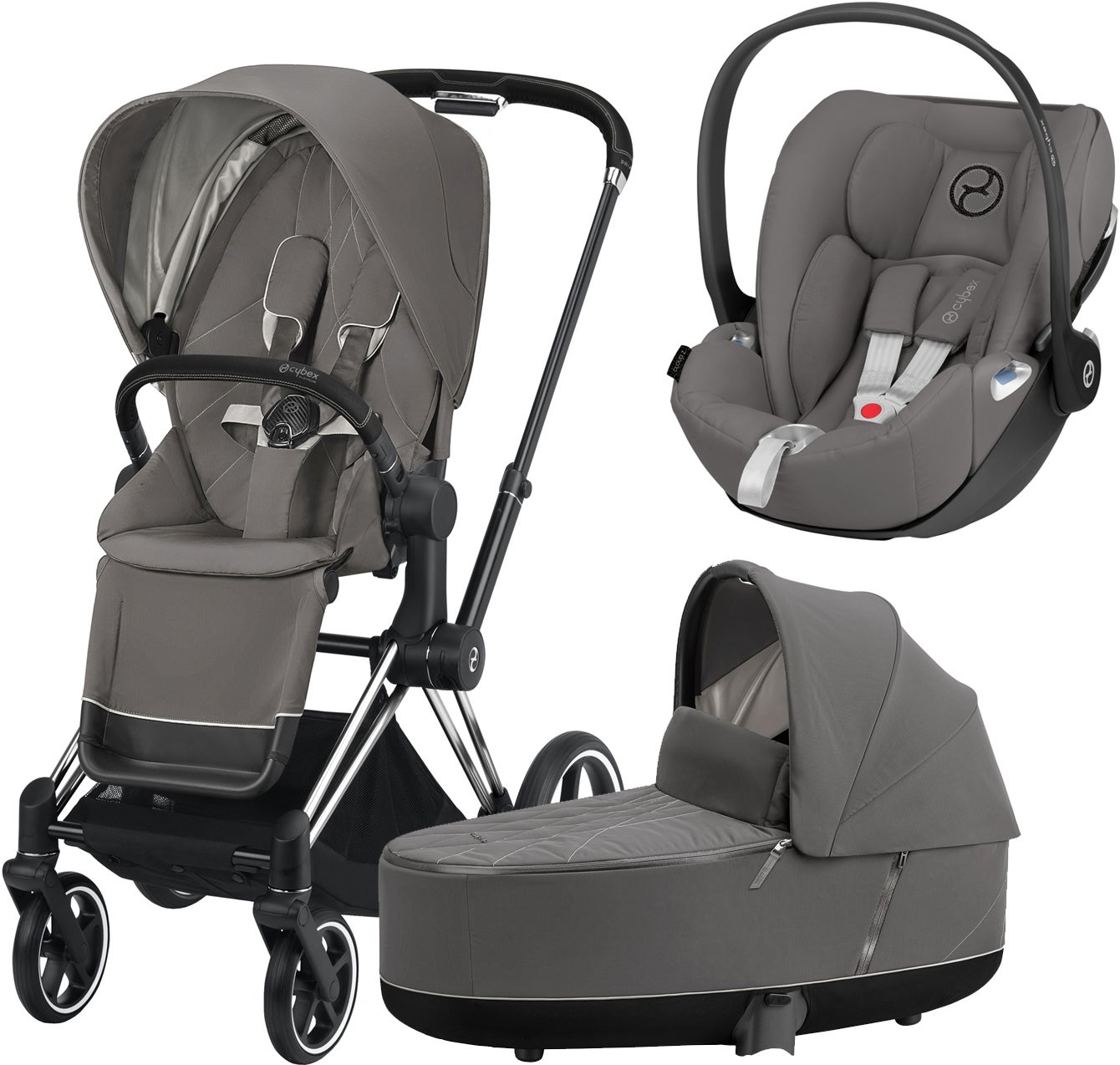 Cybex Priam Duovagn inkl. Babyskydd, Soho Grey/Chrome Black