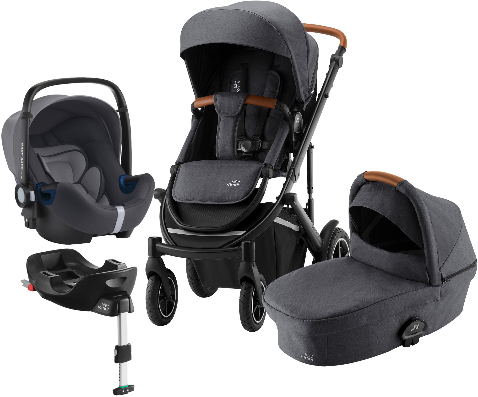 Britax Römer Smile 3 Duovagn Inkl BABY-SAFE 2 Travelsystem, Midnight Grey