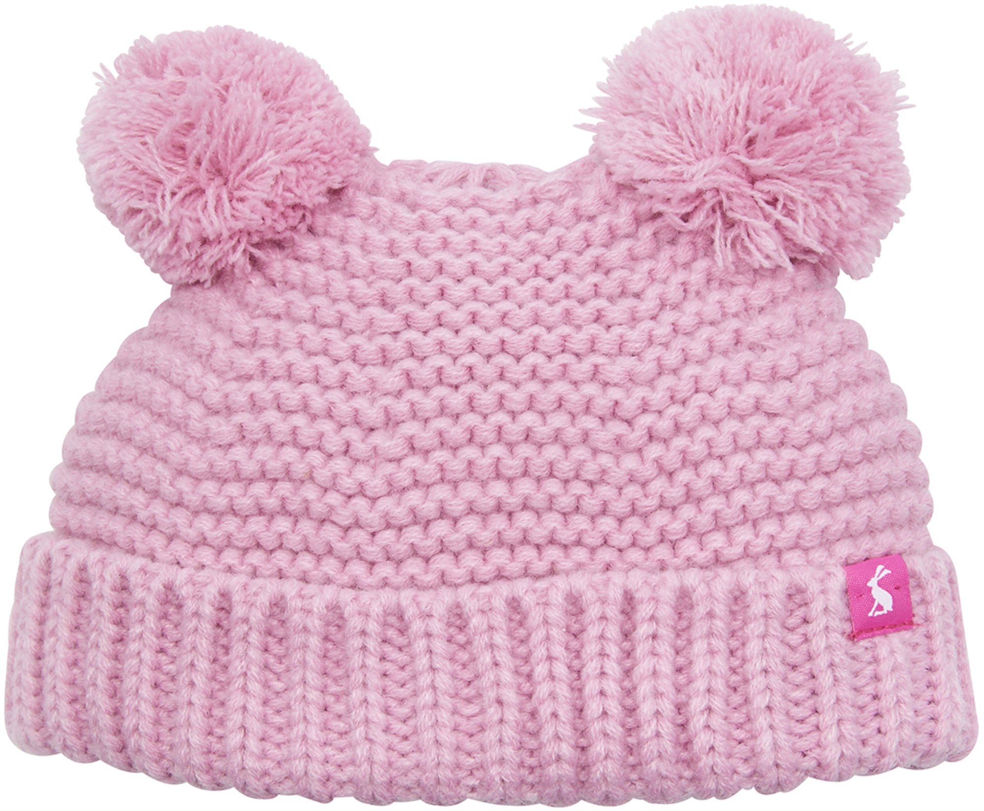 Tom Joule Double Pom Pom Mössa, Dusk Pink 6-12mån