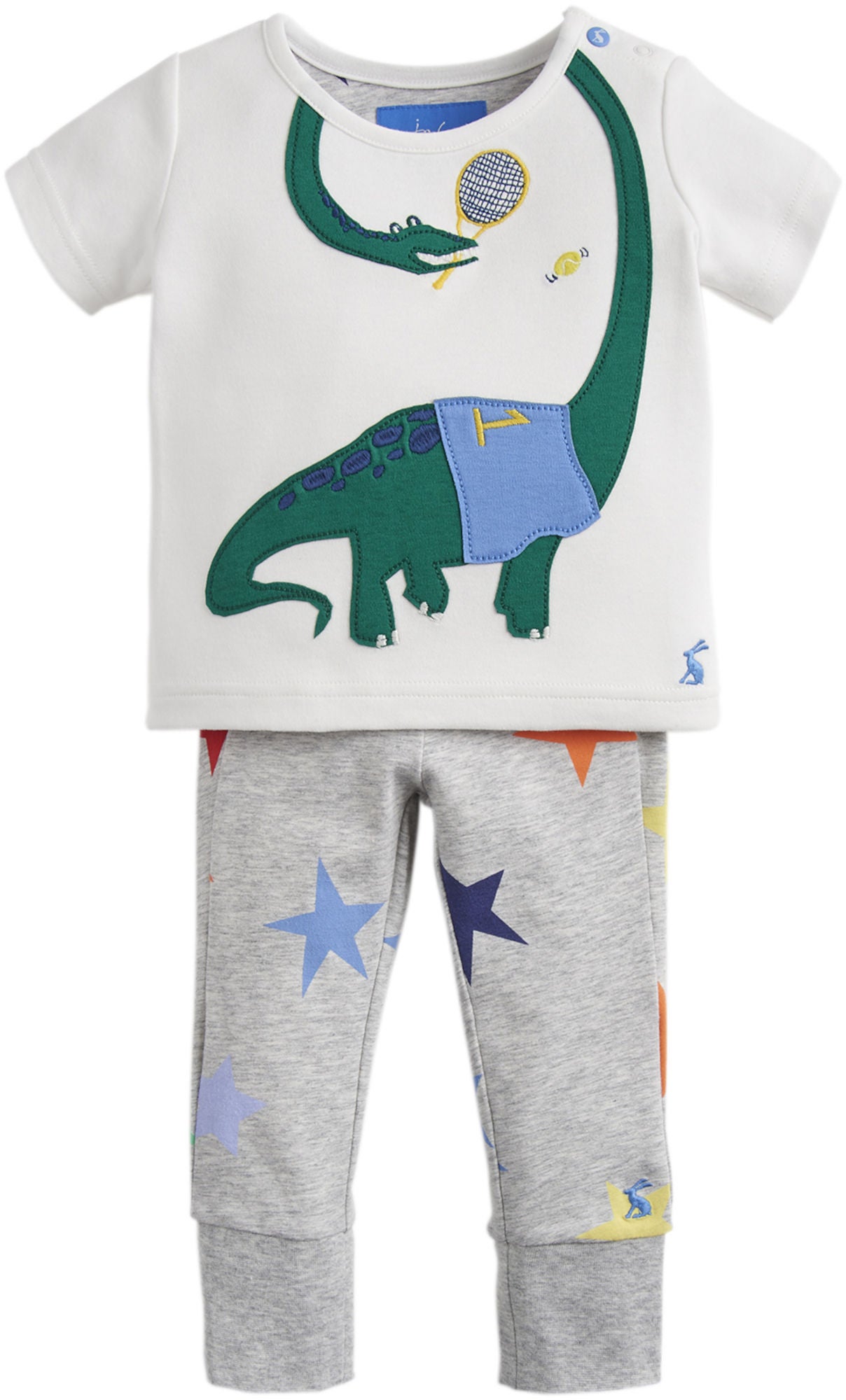 Tom Joule Set Tröja & Byxa, White Grey Dino 3-6 Månader