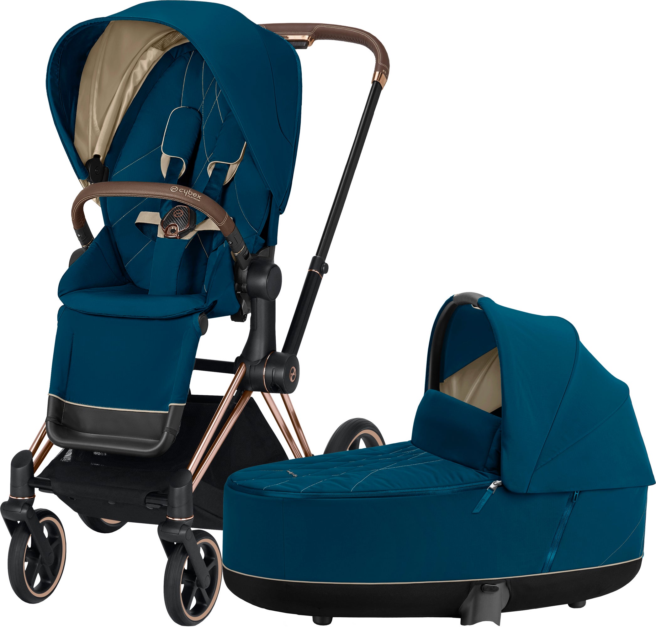 Cybex Priam Duovagn, Mountain Blue/Rose Gold