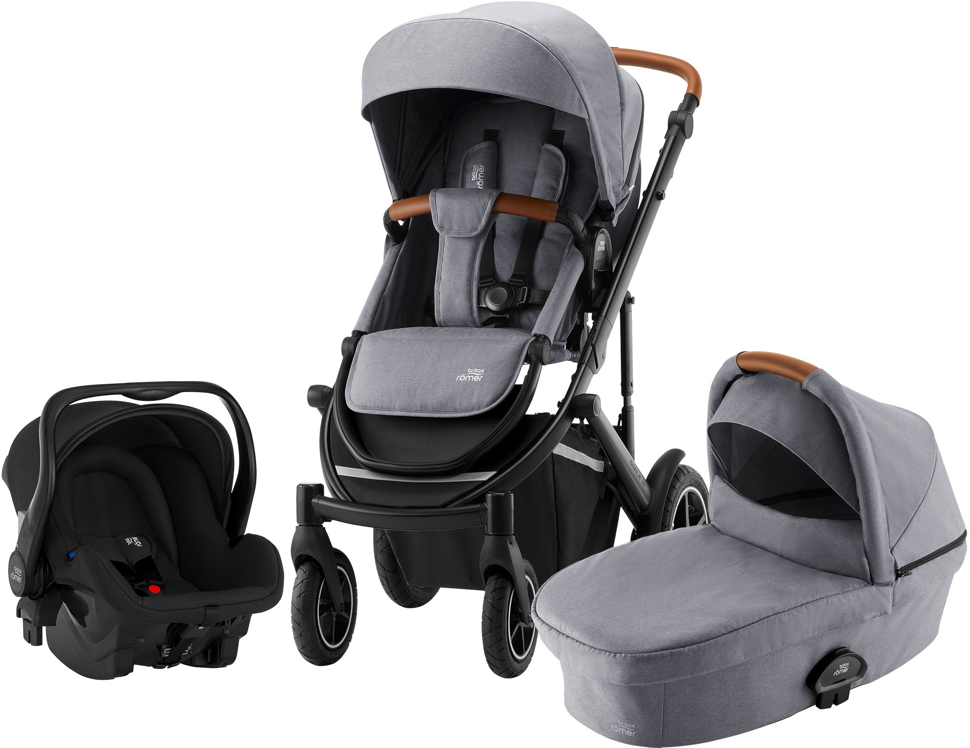 Britax Römer Smile 3 Duovagn Inkl Primo Babyskydd, Frost Grey Brown