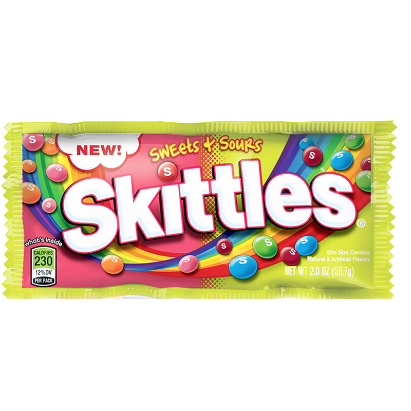Skittles "Sweets & Sours" 56,7g - 62% rabatt