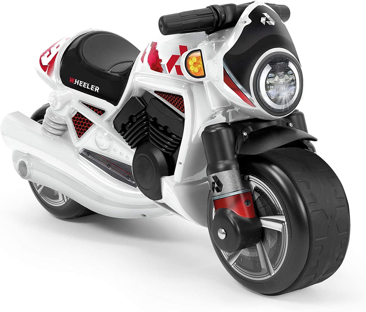 Injusa Gåbil Motorcykel Wheeler, Vit/Svart