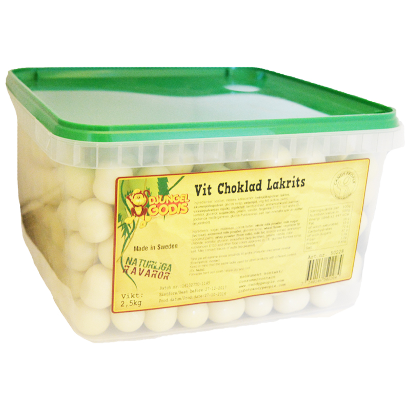 Hel Låda Godis Vit Choklad & Lakrits 2,5kg - 62% rabatt