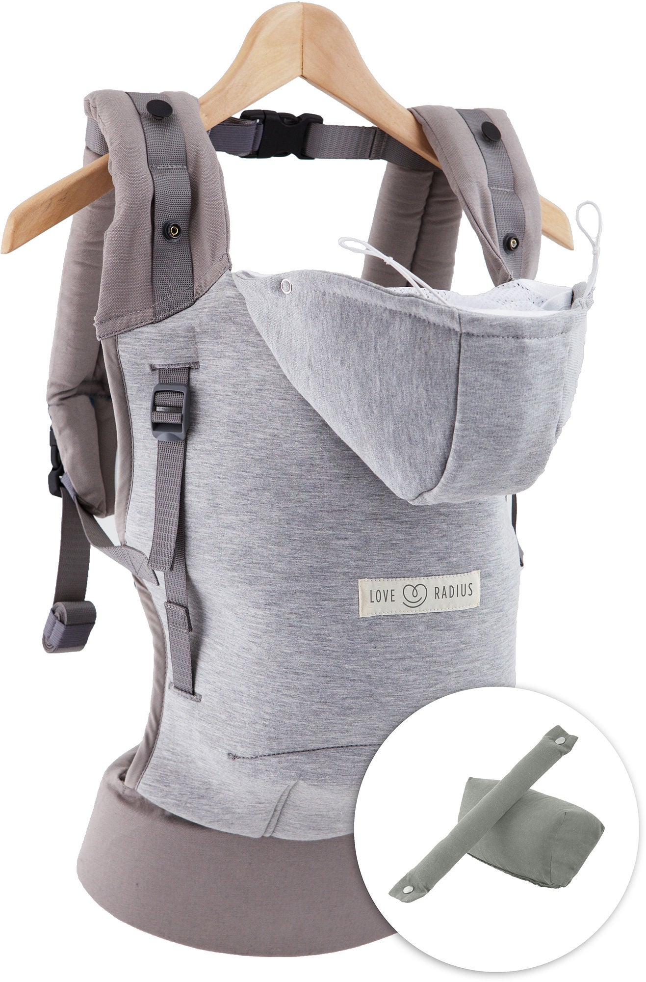 Love Radius HoodieCarrier inkl. Spädbarnsinlägg, Athletic Grey