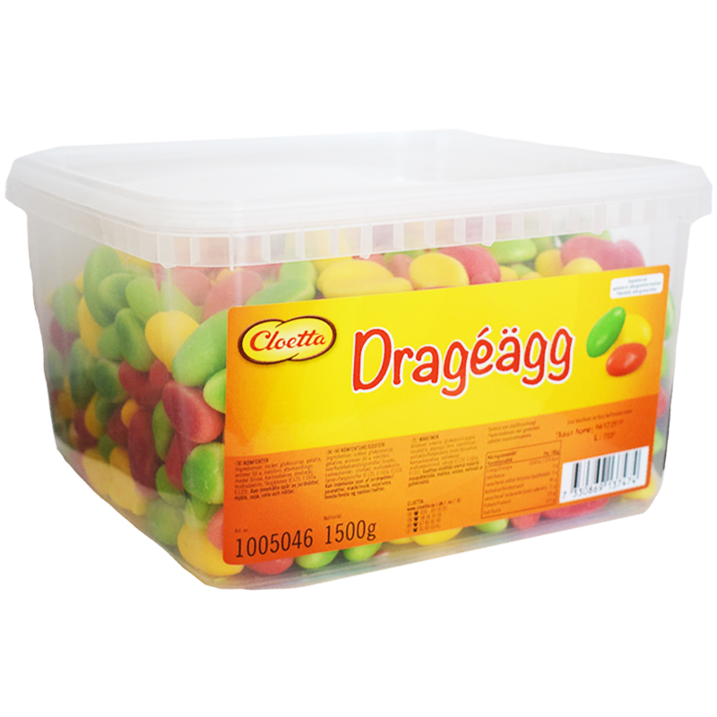 Hel Låda Godis "Dragéägg" 1,5kg - 57% rabatt