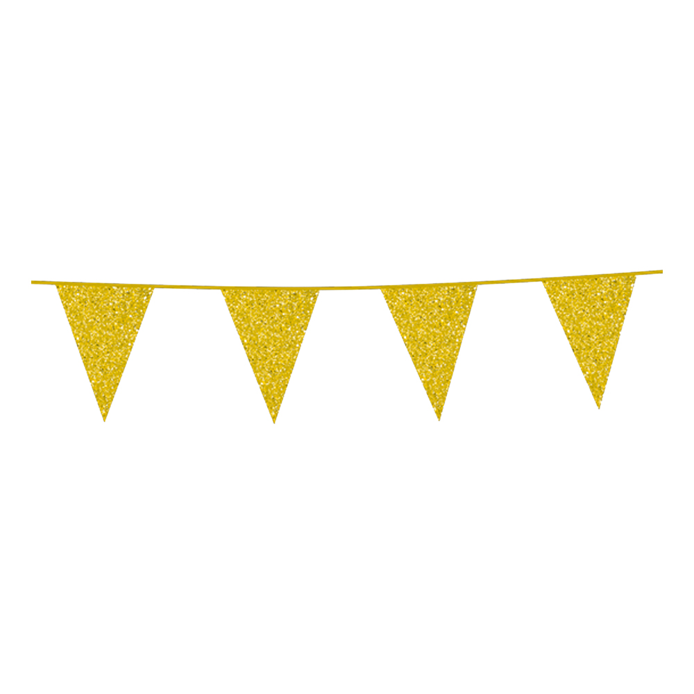 Flaggirlang Glitter Guld