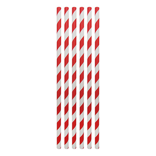 Papperssugrör Randiga Röd/Vit - 20-pack