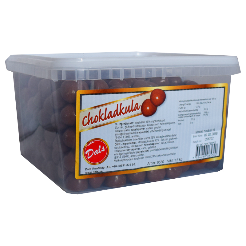 Hel Låda Godis Chokladkulor 1,5kg - 23% rabatt