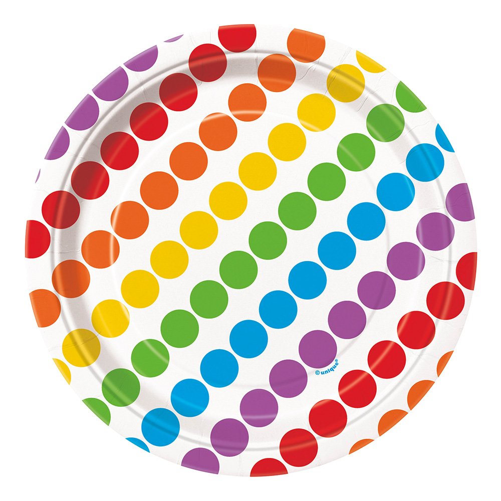 Pappersassietter Happy Birthday Rainbow - 8-pack