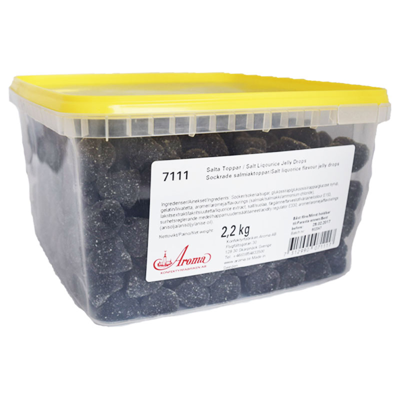 Hel Låda Salta Lakritstoppar 2,2kg - 61% rabatt
